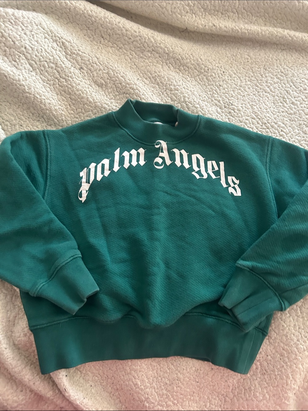 Palm Angels Kids Teal Logo Crewneck Sweater